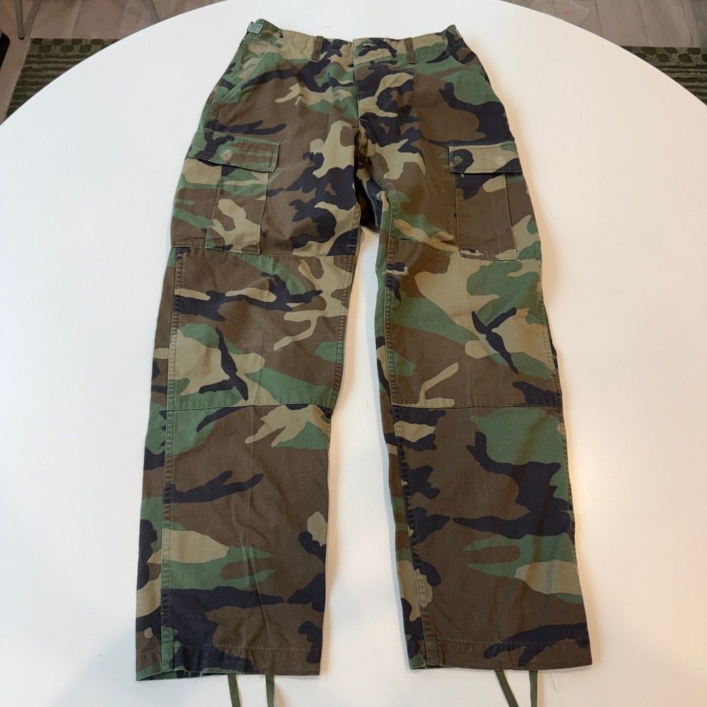 US Military BDU Woodland Camo Cotton Cargo Pants Small Regular